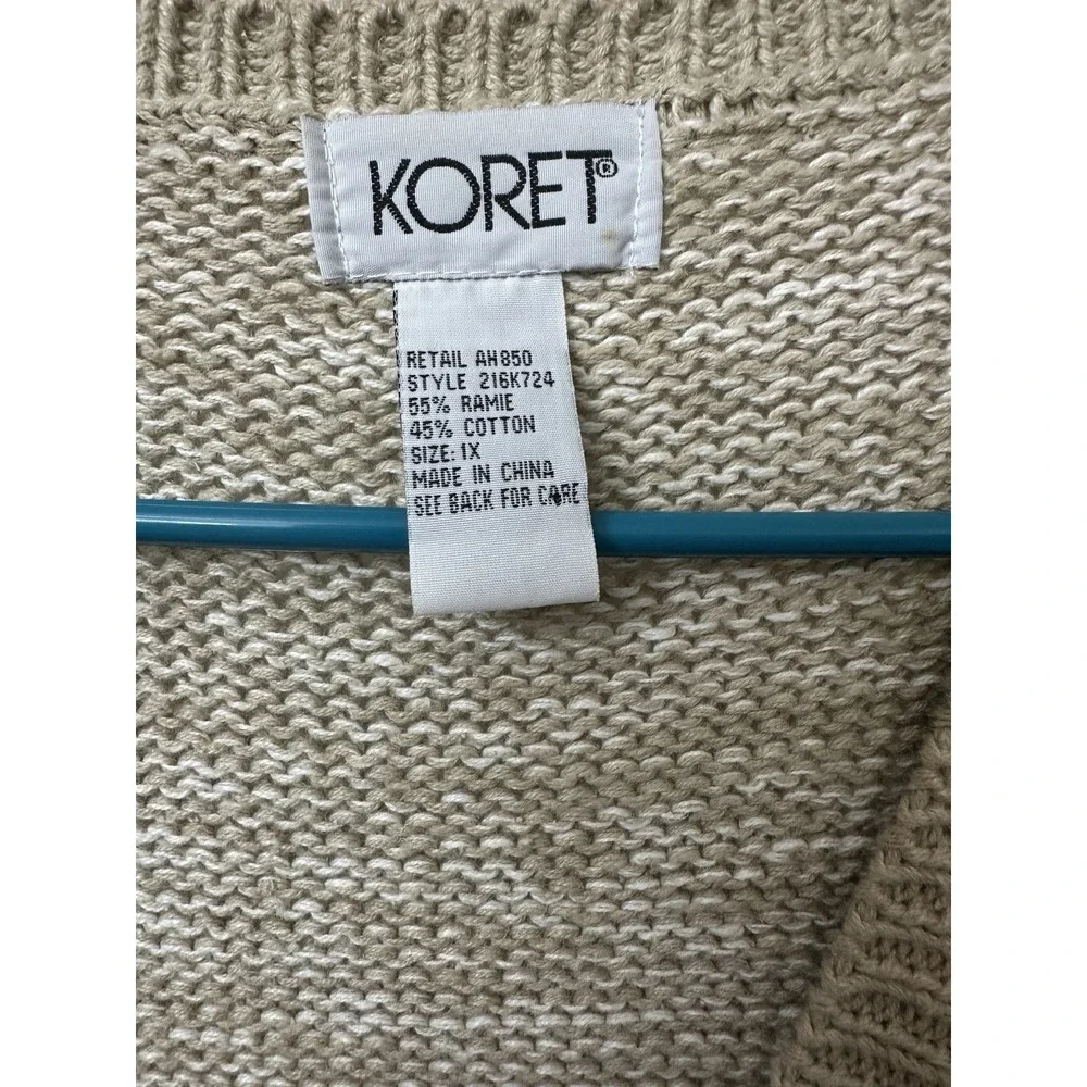 Vintage Koret Button Front Sweater Vest Giraffe Tiger Grannycore Women's Plus 1X